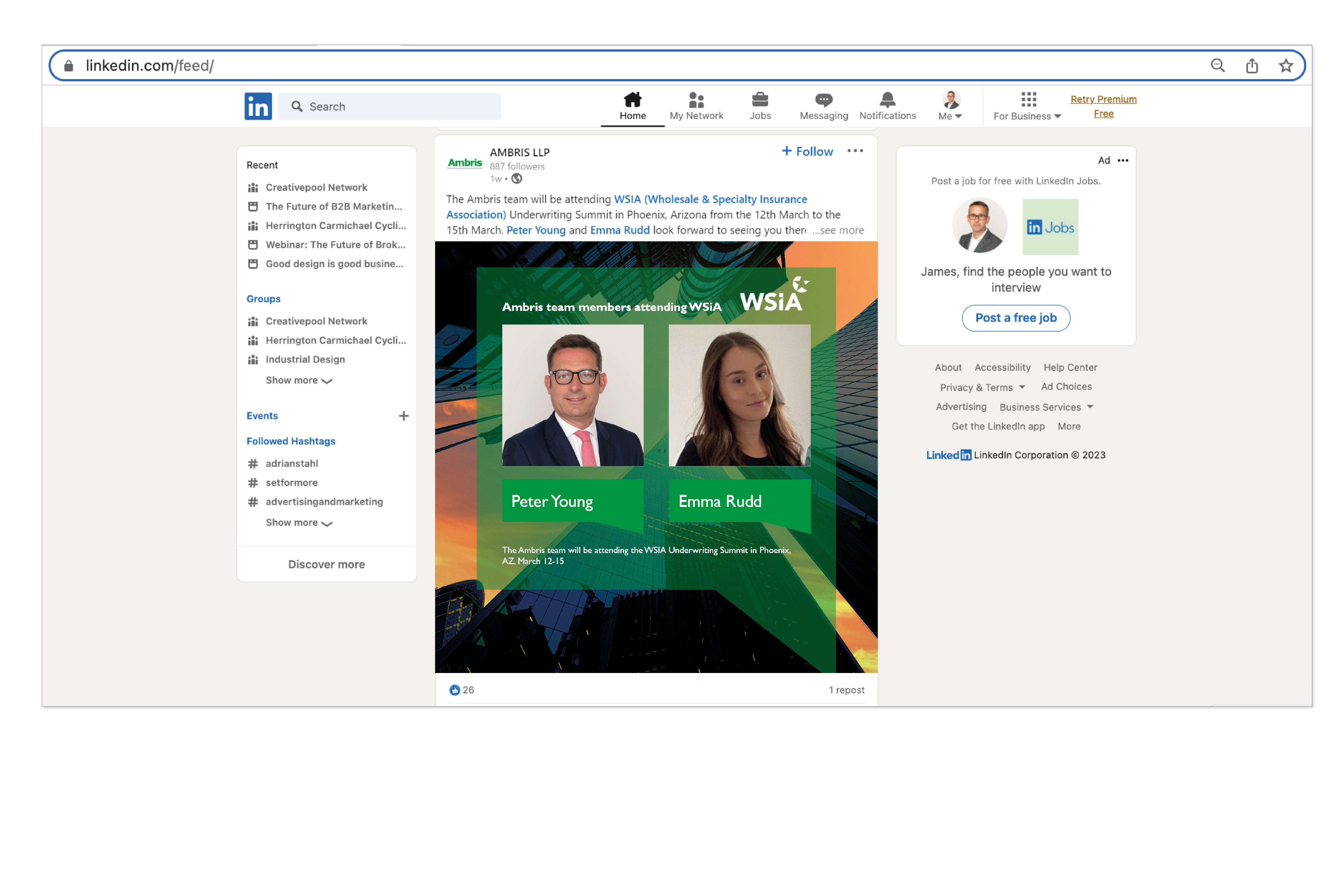 Ambris LinkedIn post